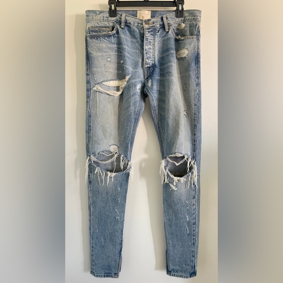 Fear of god 34W indigo blue selvedge denim jeans 4th collection 2015 2nd batch - Picture 2 of 15